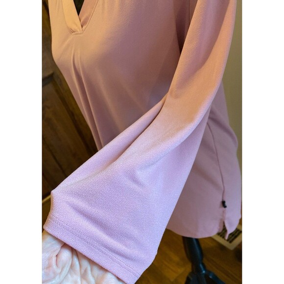 Banana Republic Blouse Size ? large Top Pink Dusty Rose V Neck 3/4 Sleeves - Picture 4 of 9